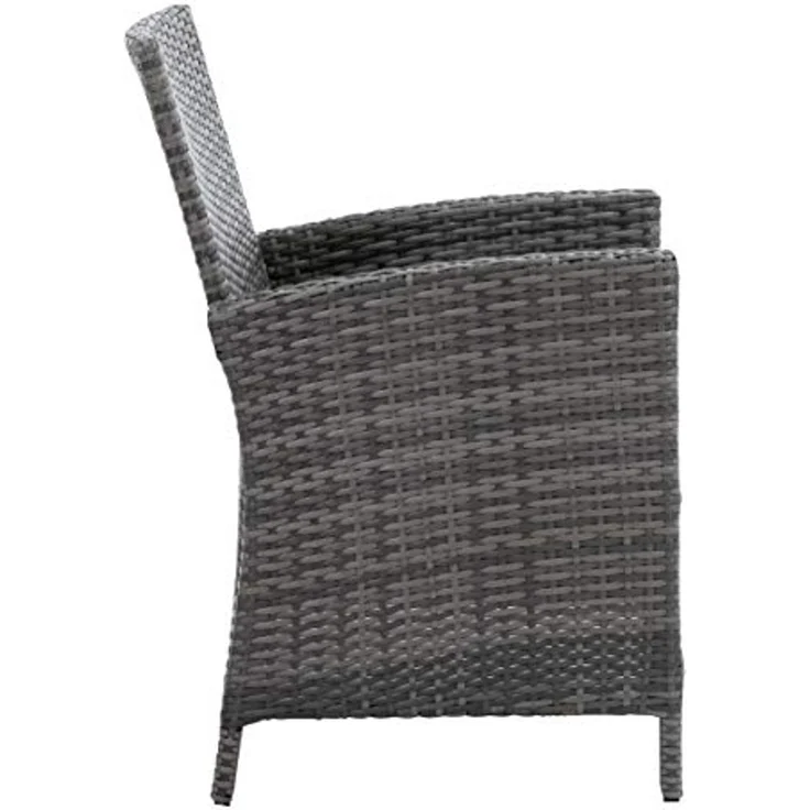 greemotion Polyrattan-Sessel Tessin, Gartensessel mit Kissen, 65 x 90 x 59 cm, Grau – Bild 4