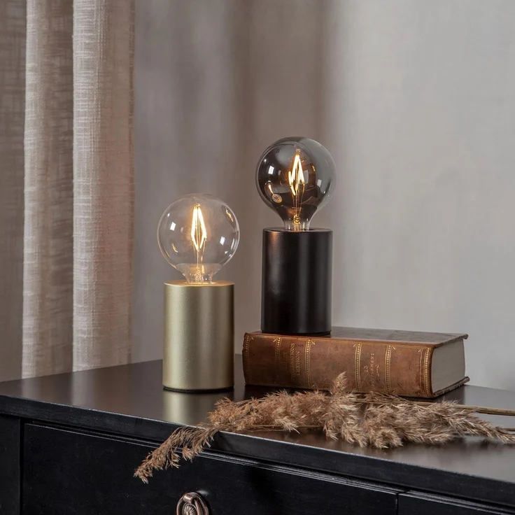 Kleiner E14 Lampenfuß ,Tiny für kleinere Leuchtmittel, Metall, 10cm, schwarz matt – Bild 2