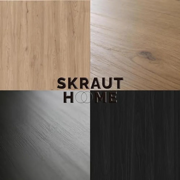 Skraut Home | Esszimmertisch | Küchentisch, Esstisch | 200 | Für 10 Gäste | Hölzerne Beine | Moderner Stil | Eiche Schwarz – Bild 4