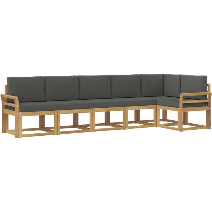 vidaXL Outdoor-Sofagarnitur 6 stk. Weiß und Anthrazit Polyester 3387701 – Bild 2