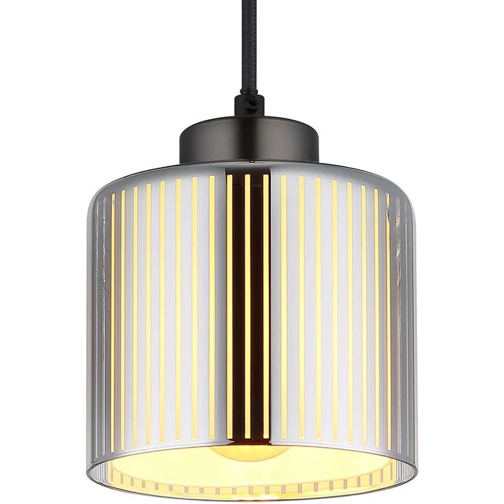 Hängeleuchte, schwarz-chrom, Glas, verchromt, H 120 cm – Bild 3