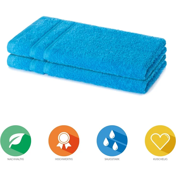 Lavea Gästehandtuch Bali, 30x50cm aus 100% Bio-Baumwolle, einzigartig weiche Gästetücher mit Aufhänger (Set, 2-St), hochwertiges und nachhaltiges Premium Gästetuch – saugstarke Faser – Bild 3