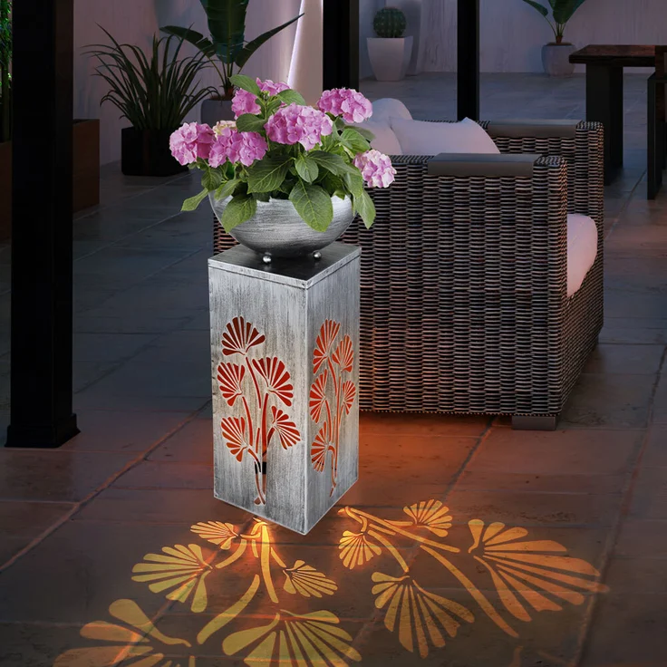 LED Solarleuchte, abnehmbare Pflanzenschale, Höhe 59 cm – Bild 3