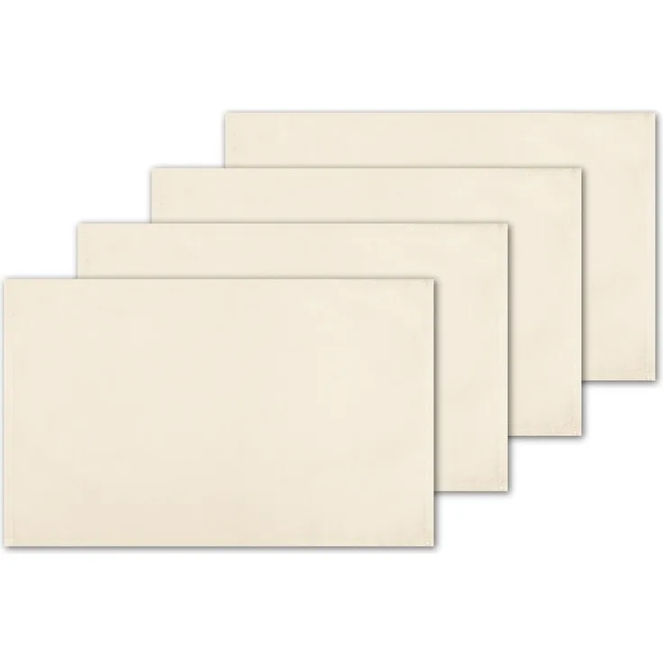 4er Set Tischsets Platzset Tischuntersetzer Platzdeckchen Tischdeko Tischmatte Essensunterlage Maße 30x45 cm, Farbe: beige - creme