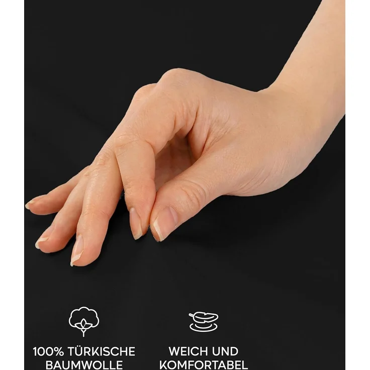 Twinzen® Kissenbezug 40x40 (2er-Set) - 100% Jersey Baumwolle 150 GSM Kissenbezüge - Schwarz - Für Kissenbezüge 40x40 cm - Kissenhülle - Kissenbezug mit Reißverschluss - Oeko-Tex Zertifiziert – Bild 3