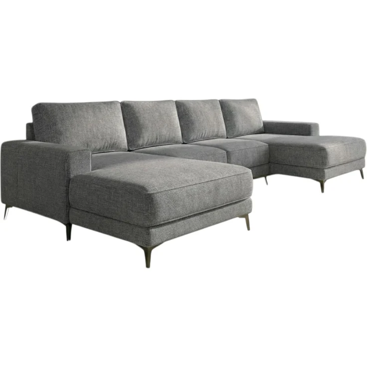 Ecksofa EINAR 362x170 cm mit Schlaffunktion, Bonellfederkern und Bettkasten, Farbe: Dunkelgrau – Bild 2