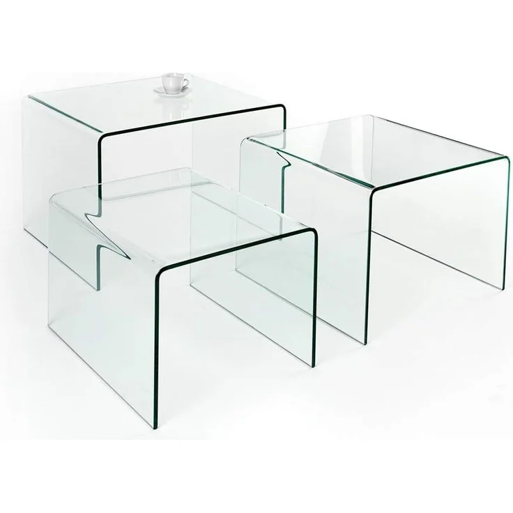 riess-ambiente Couchtisch FANTOME 60cm transparent (Set, 3-St), Wohnzimmer · Glas · eckig · Modern Design – Bild 7