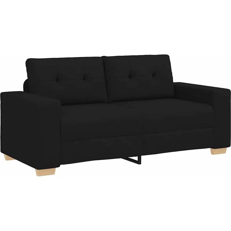 vidaXL Zweisitzer-Sofa Schwarz 180x77x82 cm Stoff 4105080 – Bild 2