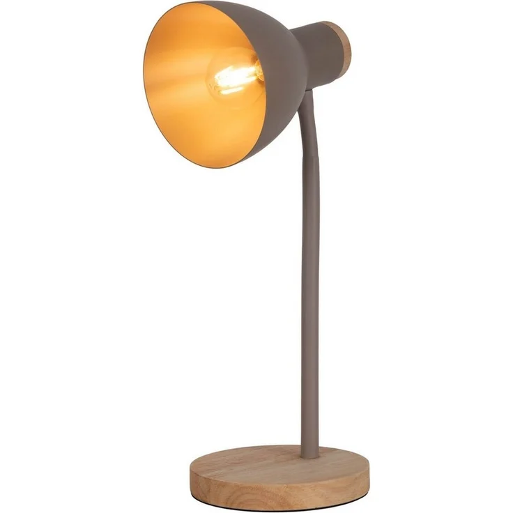 näve Schreibtischlampe Marie, ohne Leuchtmittel, Fuß und Schirm z.T. aus Holz, Schirm flexibel beweglich, E14 – Bild 3