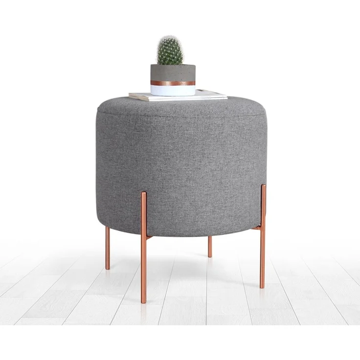 Hanah Home 'Copper 51 - Grey' Pouffe, Grau, 40 x 42 x 40 cm – Bild 2