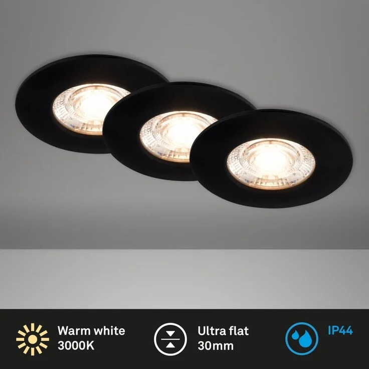 Briloner LED-Einbauleuchten Kulana Mini 3er Set Mini 3,6W 350lm schwarz – Bild 3