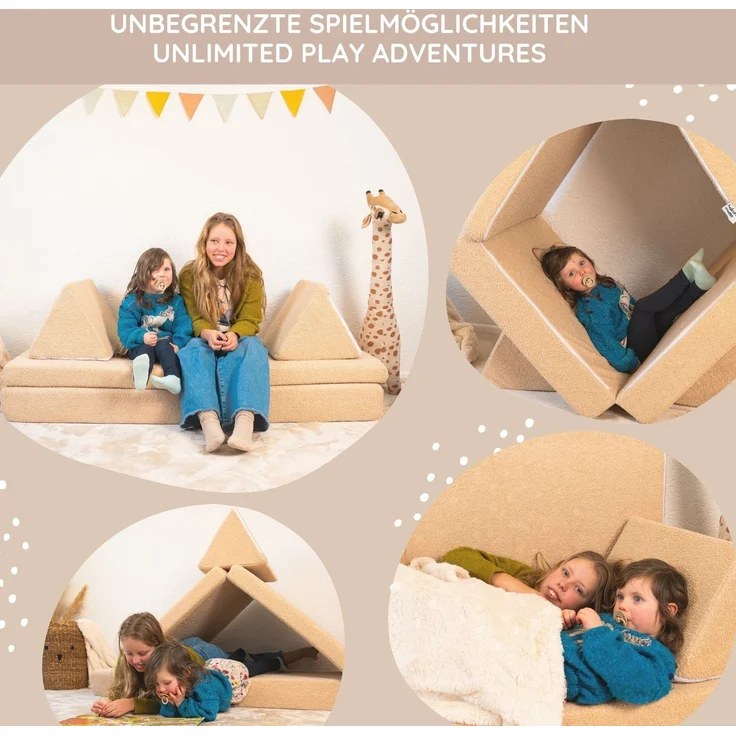 Hakuna Matte Kindersofa Modulares Sofa für kreatives Spielen und Entspannen 150x66x52.5cm, 4 Teile – Bild 5