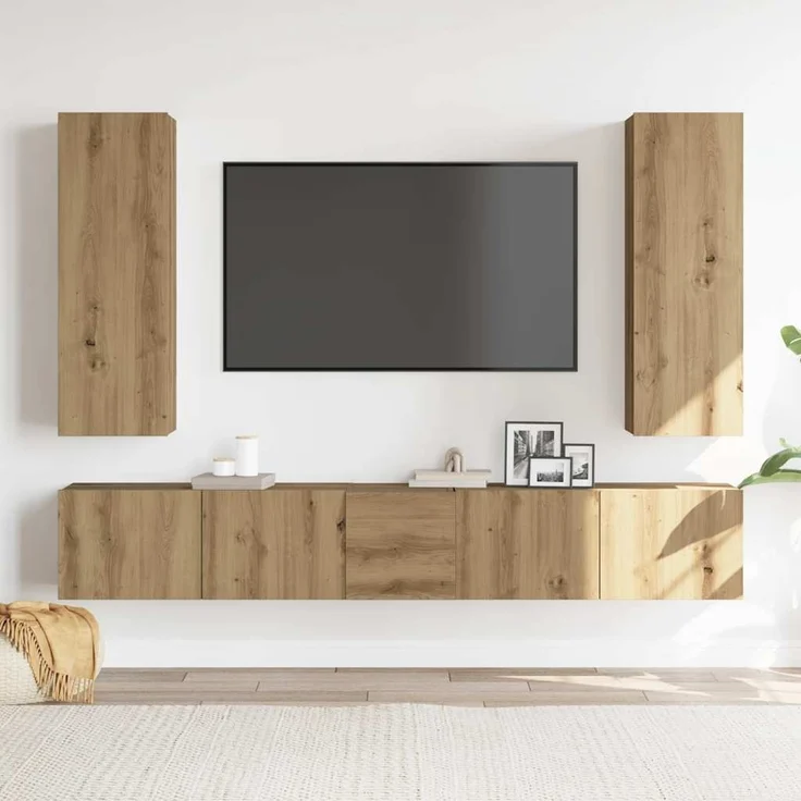 vidaXL TV-Wandschränke 5 Stk. Artisan-Eiche Holzwerkstoff 3328960 – Bild 1