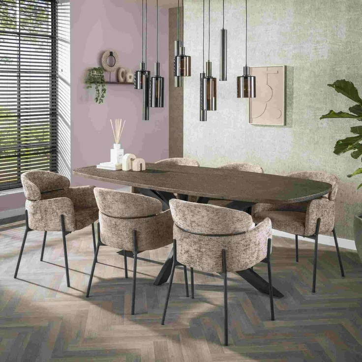 Esstisch Kivon Bronze-Metallic - oval mit Spider-Gestell, 215 cm – Bild 10
