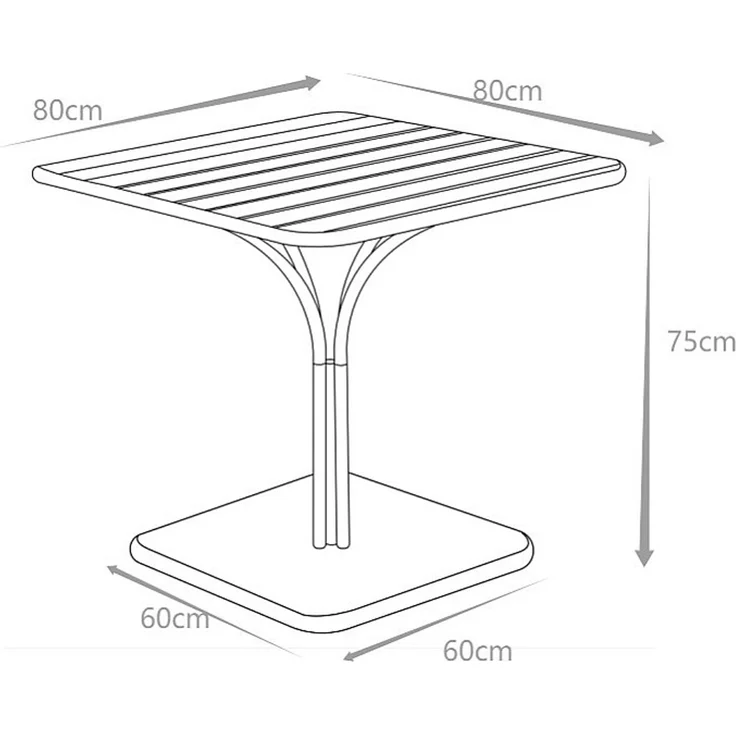 Vente-unique - Gartentisch - L. 80 cm - Metall - Hellorange - MIRMANDE von MYLIA – Bild 6