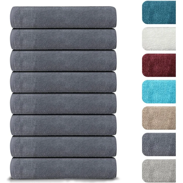 BARBONS Handtücher Set – 8-tlg Handtuch Set 50 x 100 cm für Badezimmer, Gäste & Alltag, (8-St), Walkfrottee, 100% Baumwolle, saugstark, weich – Bild 1