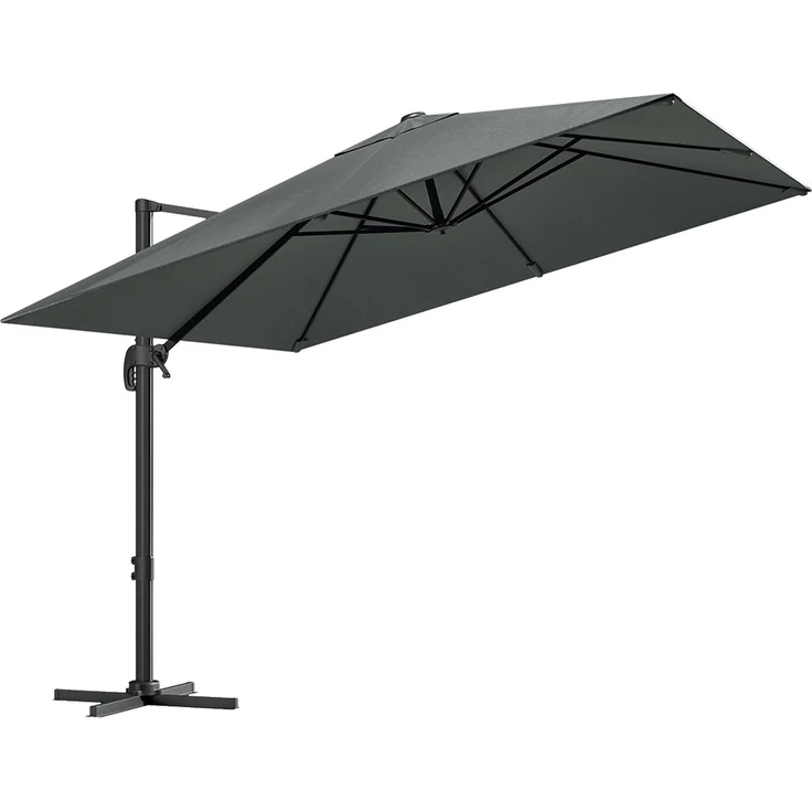 STEELSØN 'Elaris' Premium Sonnenschirm 300x300 cm quadratisch, neigbar und 360-Grad drehbar, anthrazit, Ampelschirm inkl. Hülle, extrem robuste Metall-Stange, 220 g/m² Polyester, UV50+ – Bild 12