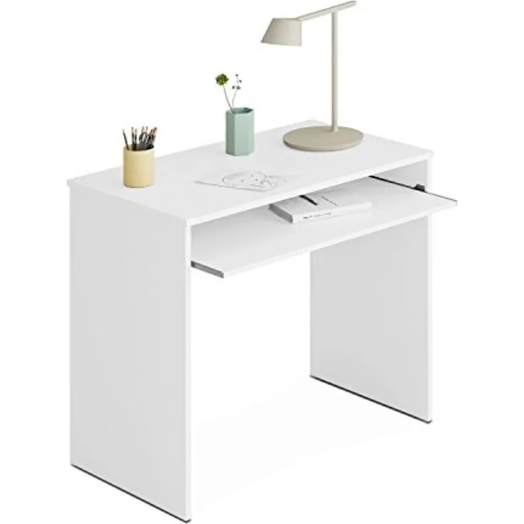 Habitdesign 002314BO - Computertisch, Gloss White, 90 x 54 x 79 cm