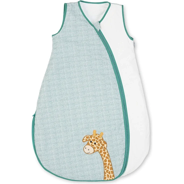 Sterntaler Sommer-Schlafsack Kuschelzoo für Kleinkinder, Reißverschluss, Größe: 70, Weiß/Grün – Bild 1