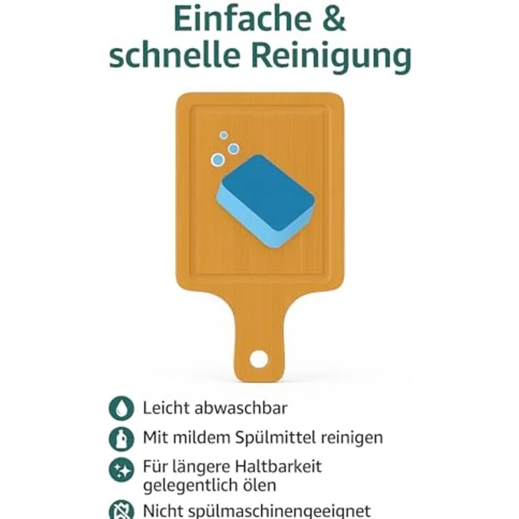 hausleben Schneidebrett Servierbrett – 15×10 cm – Mini Bambus Schneidebrett mit Griff, (6-St), zum Servieren, Snacks, Tapas & Küche – Robust & Lebensmittelecht – Bild 5