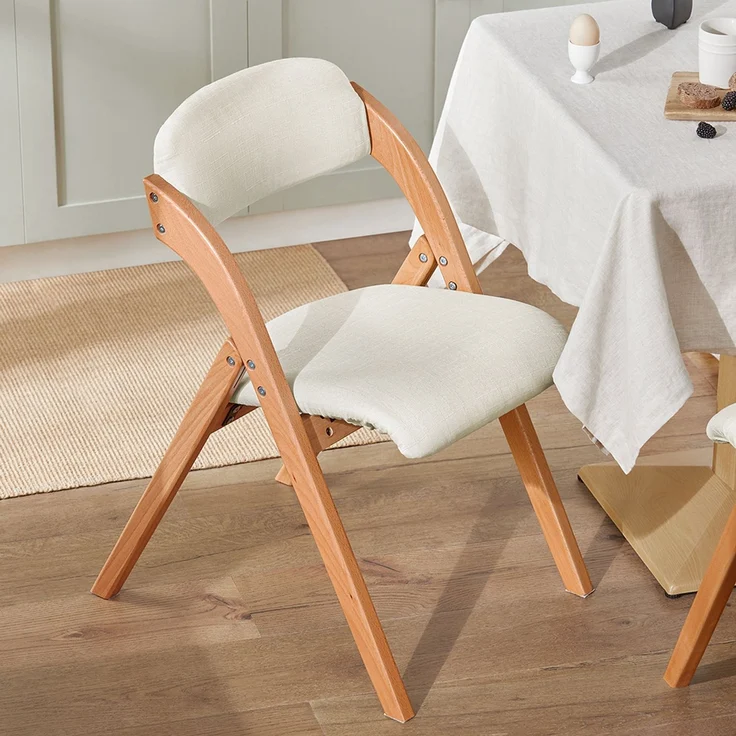 SoBuy FST92-WX2 2 Klappstühle, Massivholz, Lackiert, Weiß, 47 x 77 x 52 cm – Bild 7