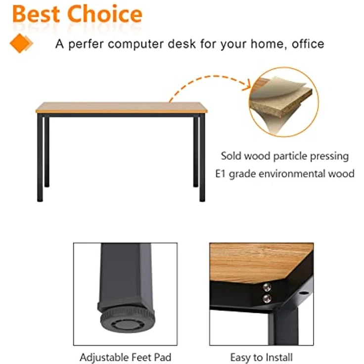 SogesHome Schreibtisch Computertisch 100 x 60 x 75 cm PC Schreibtisch Büro Schreibtisch Workstation für Home Office zu Hause Schreibtisch, Esstisch Konferenztisch AC3BB-100-SH – Bild 4