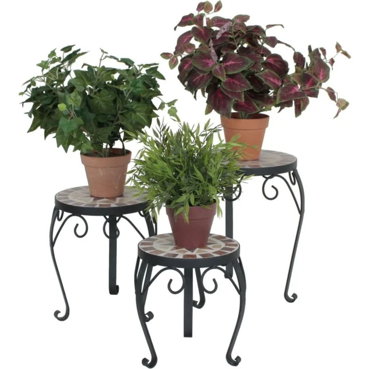 3er Set Mosaik Blumenhocker, rund – Bild 7