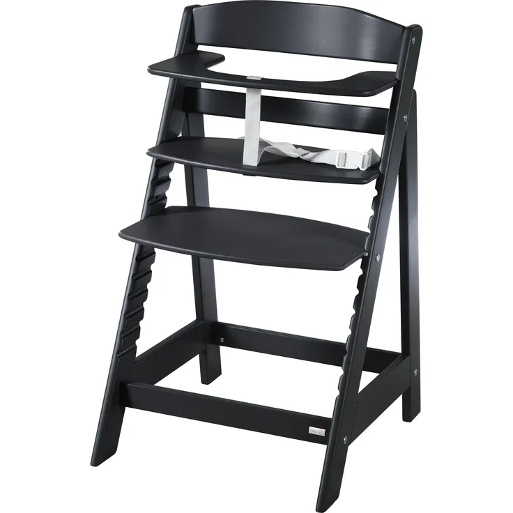 roba Treppenhochstuhl 'Sit Up Flex' - mitwachsender Hochstuhl aus Holz - Schwarz