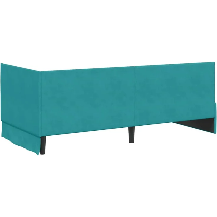 vidaXL Eckbettgestell mit Matratze mit Kopfteil 2 pcs Türkis Samt 3393816 – Bild 9