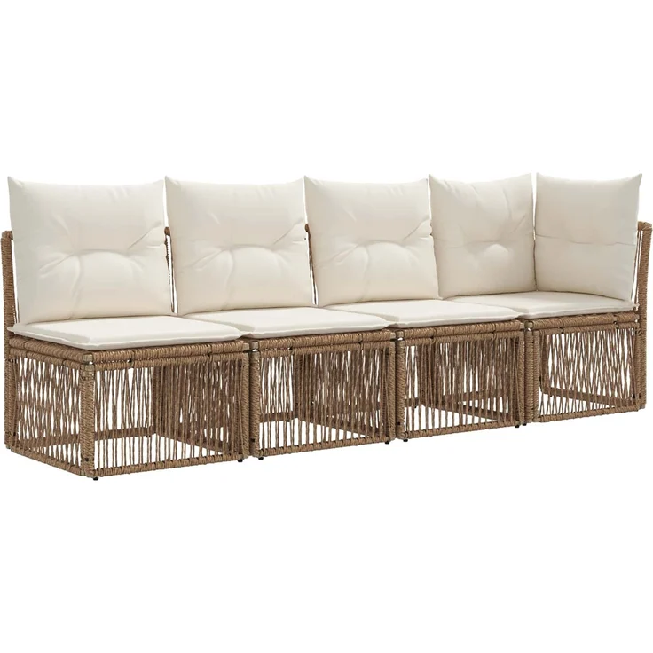 vidaXL Gartensofa-set 11 stk. Beige Poly-Rattan 3434277 – Bild 5