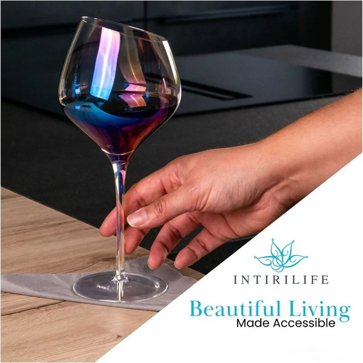 Intirilife Weinglas Weingläser Rotwein Glas Kelch spülmaschinenfest 470 ml, 6-tlg, Glas, Wein Glas Set 470ml Wein Gläser mit Schimmer Spülmaschinenfest (6-tlg) – Bild 2