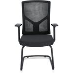 hjh OFFICE Besucherstuhl Konferenzstuhl BRETON V B Stoff/Netzstoff Schwarz