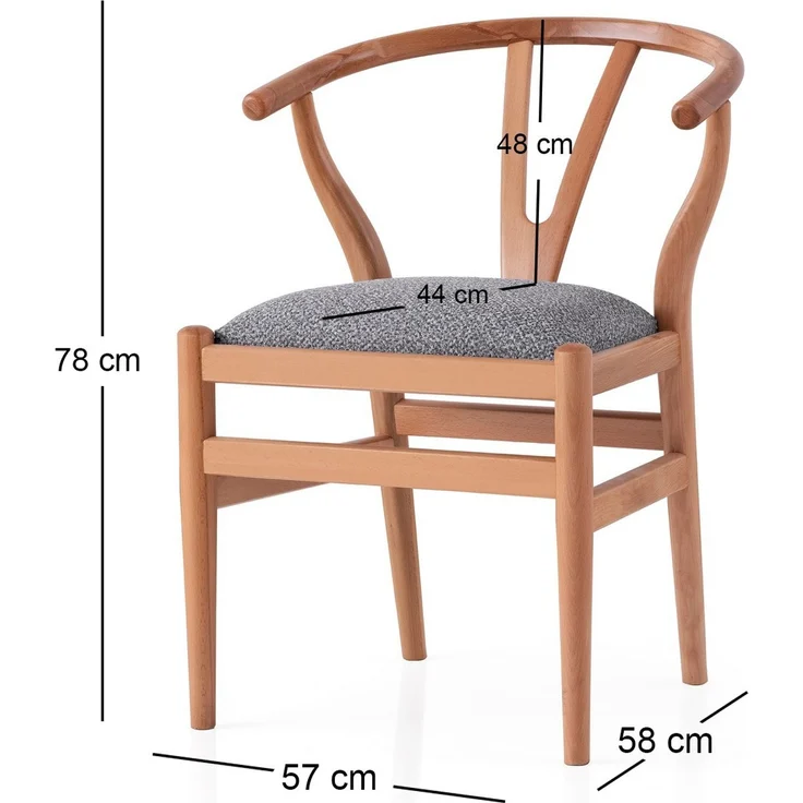 Skye Decor 'Magma - 4402' Stuhl, Eiche / Hellblau, 57 x 78 x 58 cm – Bild 3