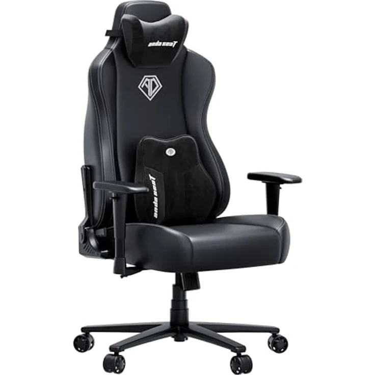 Anda Seat Novis Ultra Gaming Stuhl - Extra großer Ergonomischer Gaming Stuhl mit LendenstüTZE und verstellbare Armlehnen, Gamerstuhle für Erwachsene aus PVC-Leder, Schwarzer Gamer Sessel – Bild 2