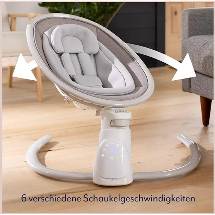 Graco Sway ’n Grow™ elektrische Babyschaukel und Sesssel, 3in1, ab Geburt bis ca. 4 Jahre (18 kg), sanft und leise, 3-fach verstellbarer Sitz, Heather – Bild 5