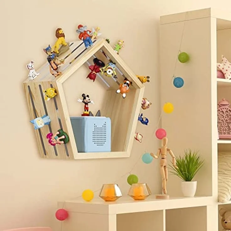 Baby Vivo Regal für Toniebox mit magnetischer Aufbewahrung für über 68 Tonies - Fünfeck – Bild 5
