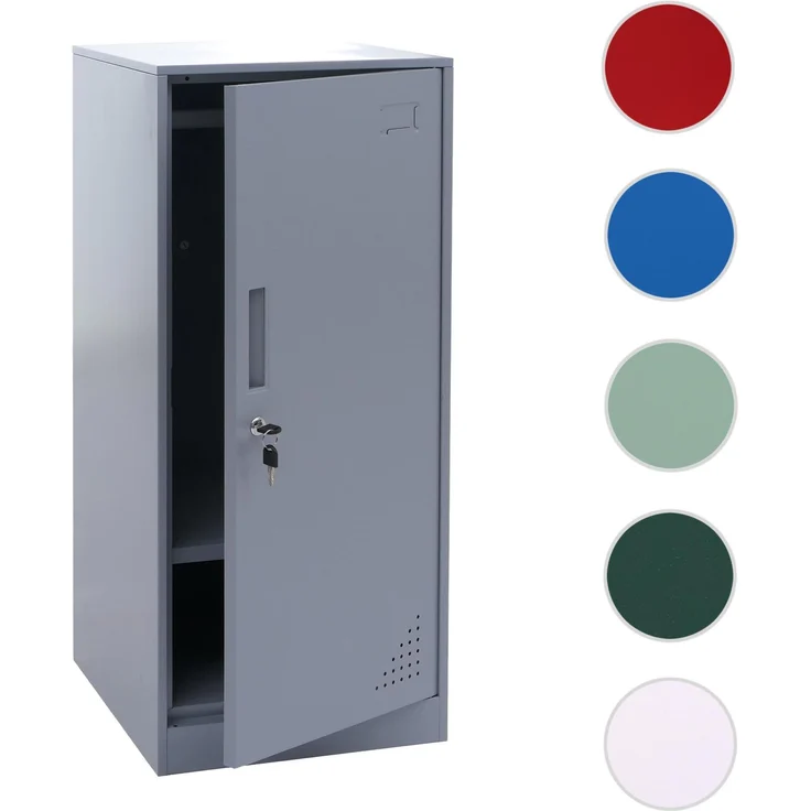 Spind HWC-P63, Schließfach Wertfachschrank Schließfachschrank Tür Kleiderstange, 90x38x45cm Stahl ~ grau – Bild 10