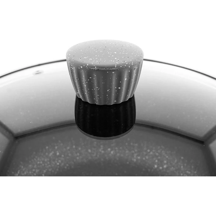 Almina Kochtöpfe mit Glasdeckel Antihaftbeschichtung Aluminium-Druckguss in Grau ⌀24 cm – Bild 3