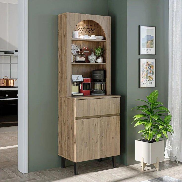 Roomart Küchenregal VENEDIK Küchenschrank 60 cm, Buffet, Schublade in 4 Farben, Buffet- & Mehrzweckschrank, LED Bogennische, Schublade, 4 Farben, 18 mm Platten – Bild 2