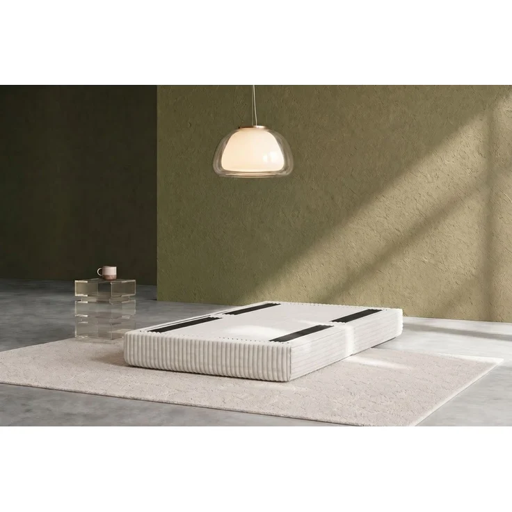 XL weißer Cordpouf – Bild 3