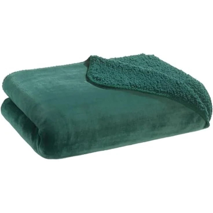 Wohndecke SEBASTIAN, Dunkelgrün, 150 x 200 cm, Polyester, casa NOVA, wendbar – Bild 1