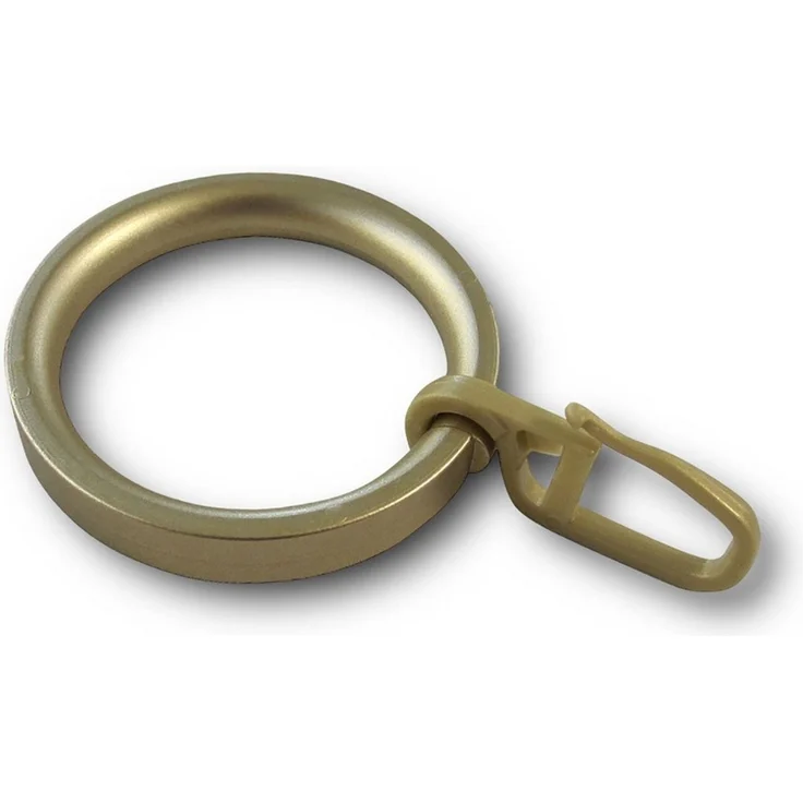 nodeko Gardinenring Vorhangringe Ø 32x43 mm, Kunststoff, für Gardinenstangen Ø 16 mm bis 20 mm, (Packung, mit Faltenlegehaken), mit Kerbe zum Einklipsen des Faltenhakens – Bild 2