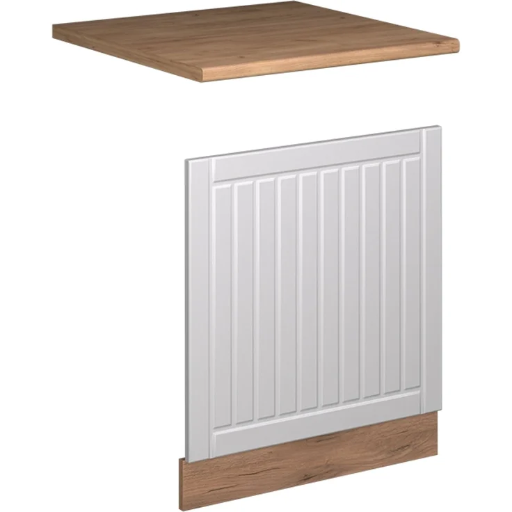 Frontblende Fame-Line Weiß Landhaus/Goldkraft Eiche 60 cm, AP Eiche Vicco – Bild 1
