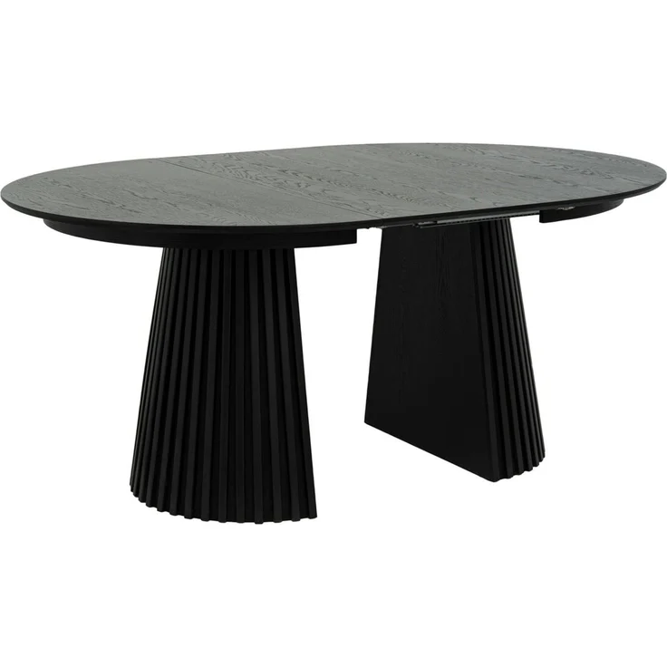 Esstisch Gobens Ausziehbar Ø120-220 cm Eiche Schwarz- Flexibler Holztisch – Bild 6