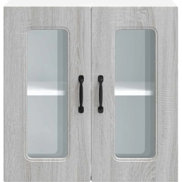 vidaXL Küchen-Hängeschrank mit Glastür Kalmar Grau Sonoma Holzwerkstoff 853673 – Bild 6