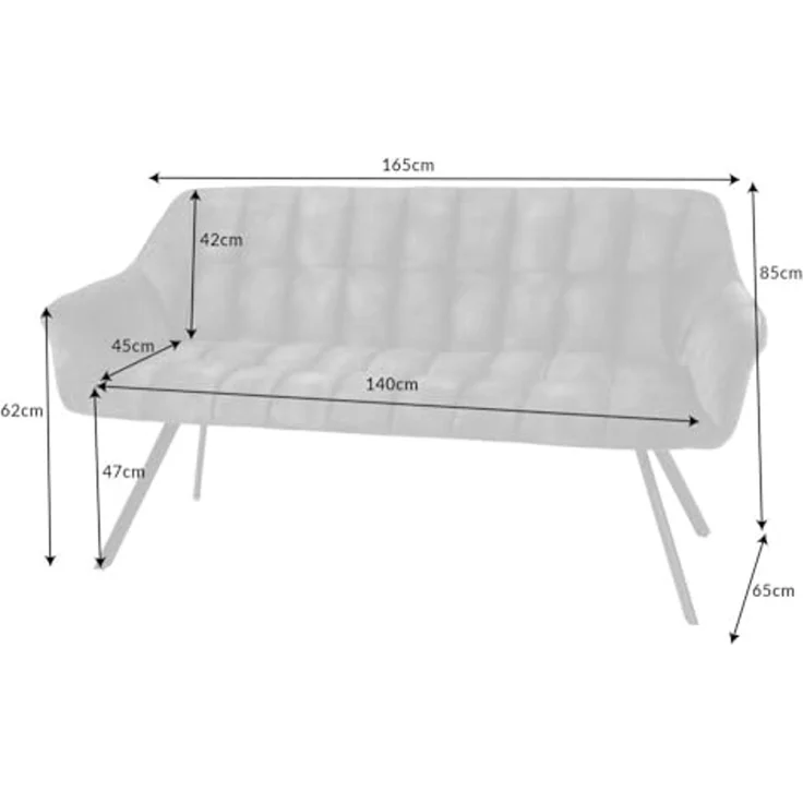 riess-ambiente Sitzbank PAPILLON 165cm senfgelb/schwarz - Samt, Metall-Füße, mit Armlehne (Einzelartikel, 1-St), gepolsterte Bank mit Rückenlehne – ideal für Esstisch, Küche & Flur – Bild 3