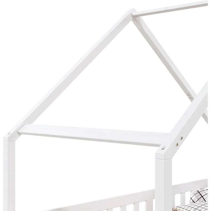 IDIMEX Kinderbett CORA, Hausbett Tipibett Kinderbett Montessori Bett Kiefer 90 x 200 mit Rausf – Bild 3