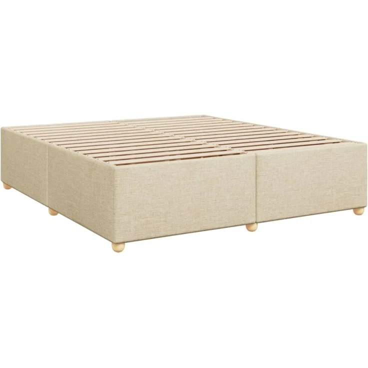 vidaXL Bettgestell ohne Matratze Creme 200x200 cm Stoff 3284762 – Bild 3
