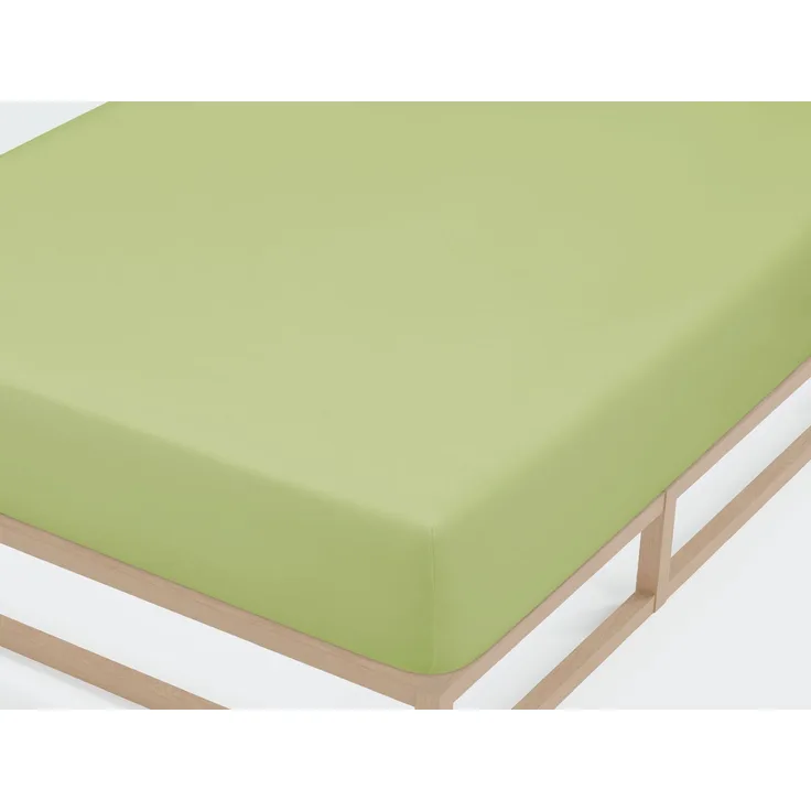 Biberna Jersey-Spannbetttuch, 100 % Baumwolle, Pistaziengrün, 1x 90x190 cm - 100x200 cm