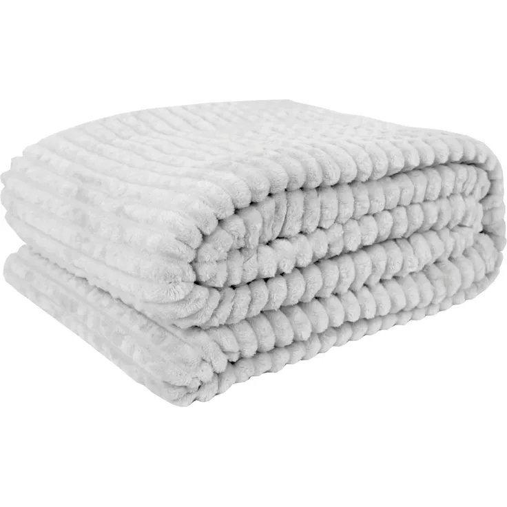 Kuscheldecke Jacquard Flanell Hellgrau 130x170 cm